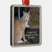 Kindness Orange Tabby Cat Ornament Aus Metall (Rechts)