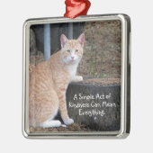 Kindness Orange Tabby Cat Ornament Aus Metall (Links)