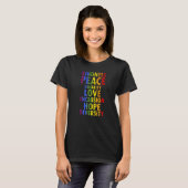 Kindness Peace Equality Liebe Coole Pride Designs T-Shirt (Vorne ganz)