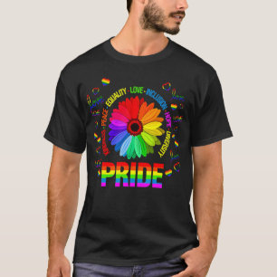 Kindness Peace Equality Liebe Daisy Rainbow Liebe  T-Shirt