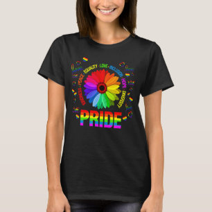 Kindness Peace Equality Liebe Daisy Rainbow Liebe T-Shirt