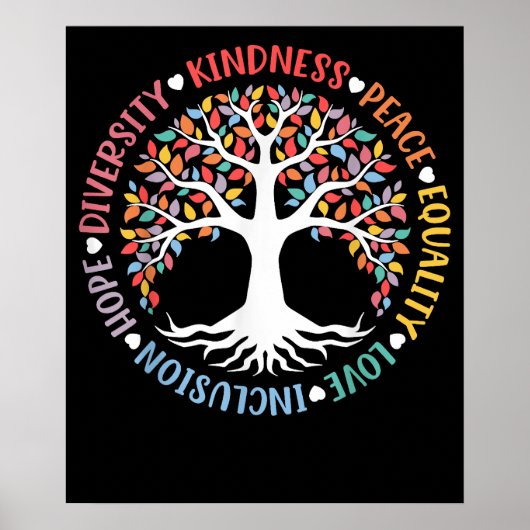 Kindness Peace Equality Liebe Inclusion Diversity Poster (Vorne)