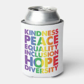 Kindness Peace Equality Liebe Inclusion Hope LGBT Dosenkühler (Kanne Vorderseite)
