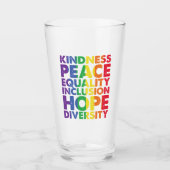 Kindness Peace Equality Liebe Inclusion Hope LGBT Glas (Vorderseite)