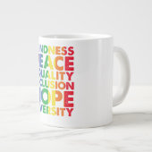 Kindness Peace Equality Liebe Inclusion Hope LGBT Jumbo-Tasse (Vorderseite Rechts)