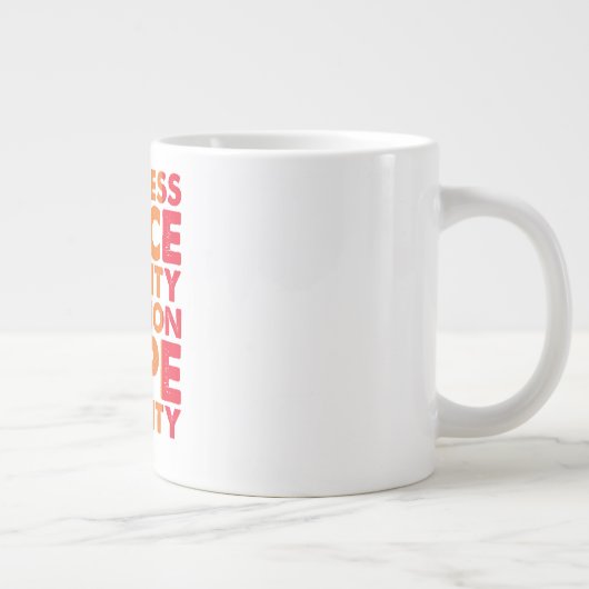 Kindness Peace Equality Liebe Inclusion Hope LGBT Jumbo-Tasse (Rechts)