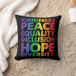 Kindness Peace Equality Liebe Inclusion Hope LGBT Kissen