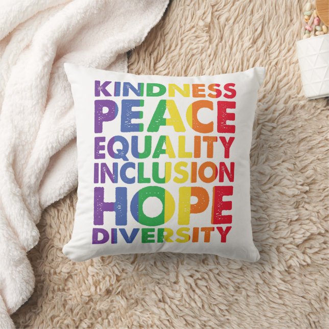 Kindness Peace Equality Liebe Inclusion Hope LGBT Kissen (Decke)