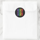 Kindness Peace Equality Liebe Inclusion Hope LGBT Runder Aufkleber (Tasche)
