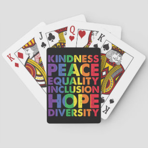 Kindness Peace Equality Liebe Inclusion Hope LGBT Spielkarten