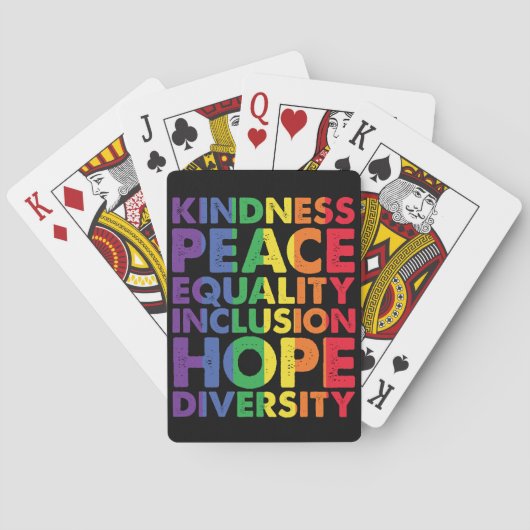 Kindness Peace Equality Liebe Inclusion Hope LGBT Spielkarten (Rückseite)