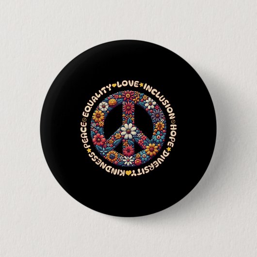 Kindness Peace Equality Love Inclusion Hope Divers Button (Vorderseite)
