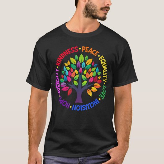 Kindness Peace Equality Love Inclusion Hope Divers T-Shirt (Vorderseite)