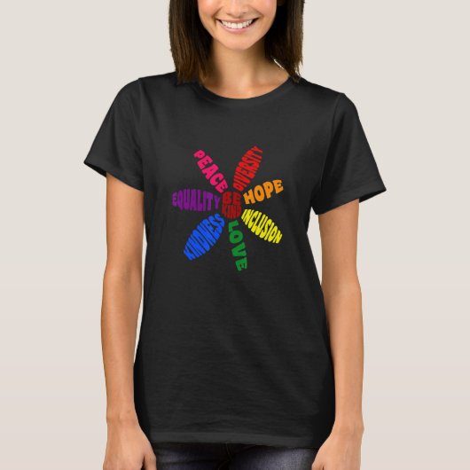 Kindness Peace Equality Love Inclusion Hope Divers T-Shirt (Vorderseite)