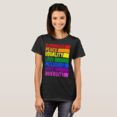 Kindness Peace Equality Rainbow Retro For Gay And  T-Shirt (Vorne ganz)