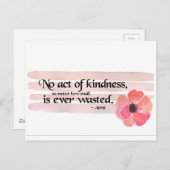 Kindness Pink Postkarte (Vorne/Hinten)