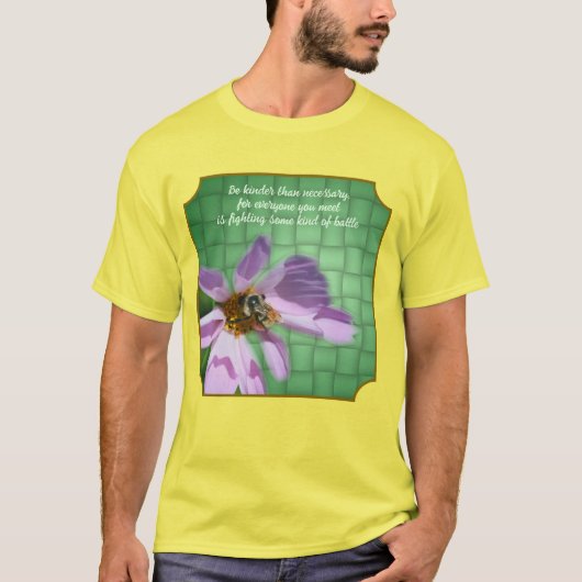 Kindness Quote Bee On Flower Inspirational T-Shirt (Vorderseite)