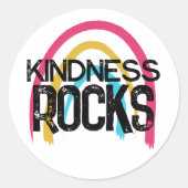 Kindness Rocks Rainbow Classic Round Stickers (Vorderseite)
