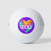 Kindness Rocks Rainbow Herz Golfball (Vorderseite)