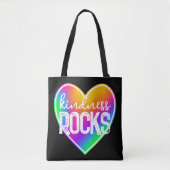 Kindness Rocks Rainbow Herz Tasche (Vorderseite)