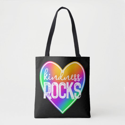 Kindness Rocks Rainbow Herz Tasche (Vorderseite)