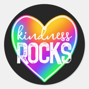 Kindness Rocks Rainbow Runder Aufkleber