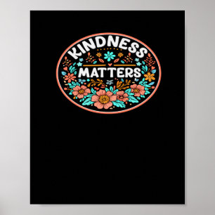 Kindness S Be Kind Bee Floral Blume Sticker Poster