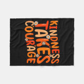 Kindness Takes Courage Orange Unity Day Anti Bully Fleecedecke (Vorderseite (Horizontal))