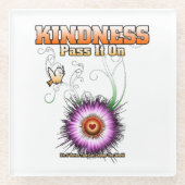 KINDNESS - Übergeben Sie es auf Untersetzer aus Gl (Vorderseite)