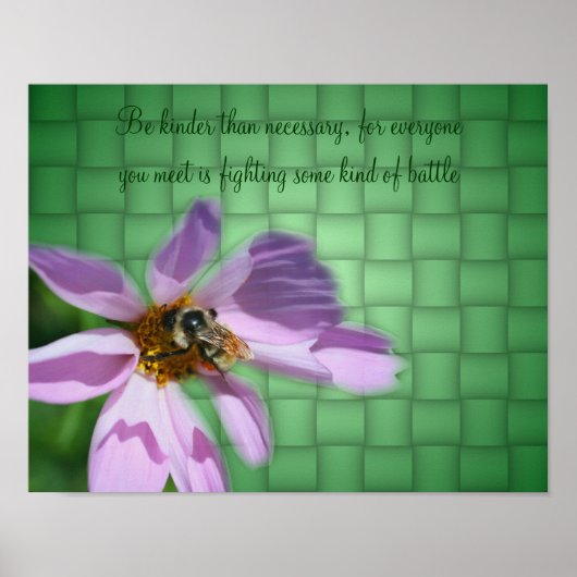 Kindness-Zitat auf der Blume Inspiration Poster (Vorne)