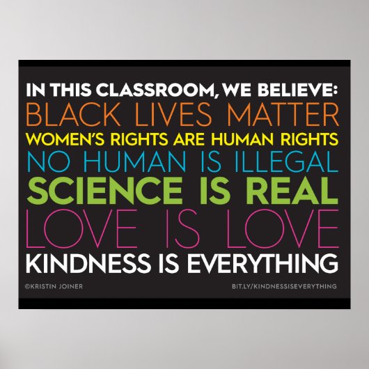 #KindnessIsAll in diesem Klassenposter Poster (Vorne)