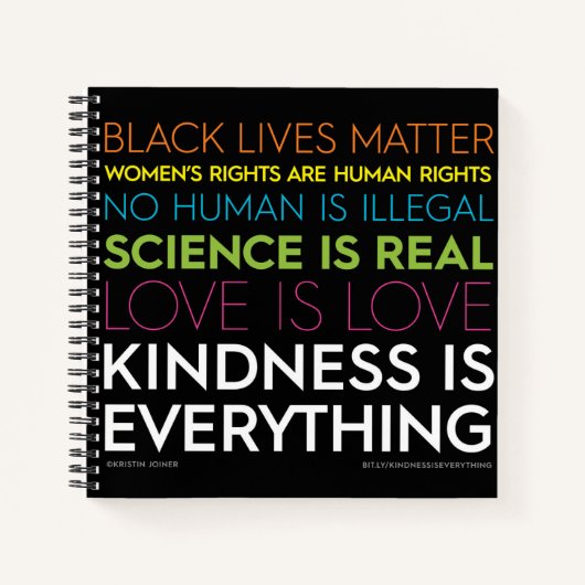 #KindnessIsEverthing 8.5" x 8.5" SpiralNotebook Notizblock (Vorderseite)