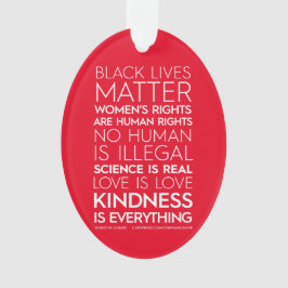 #KindnessIsEverything Acryl Ornament, Oval (rot) Ornament