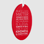 #KindnessIsEverything Acryl Ornament, Oval (rot) Ornament (Vorderseite)