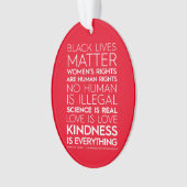 #KindnessIsEverything Acryl Ornament, Oval (rot) Ornament (Vorderseite)