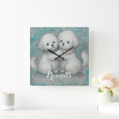 Kindred Paws Quadratische Wanduhr (Zuhause)