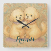 Kindred Paws Quadratische Wanduhr (Vorderseite)