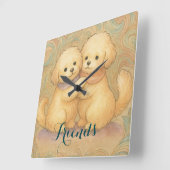 Kindred Paws Quadratische Wanduhr (Winkel)