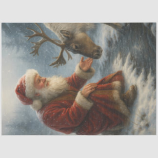 Kindred Spirits Santa & Reindeer Winter Decoupage  Seidenpapier