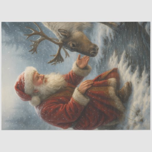 Kindred Spirits Santa & Reindeer Winter Decoupage  Seidenpapier (Vorderseite)