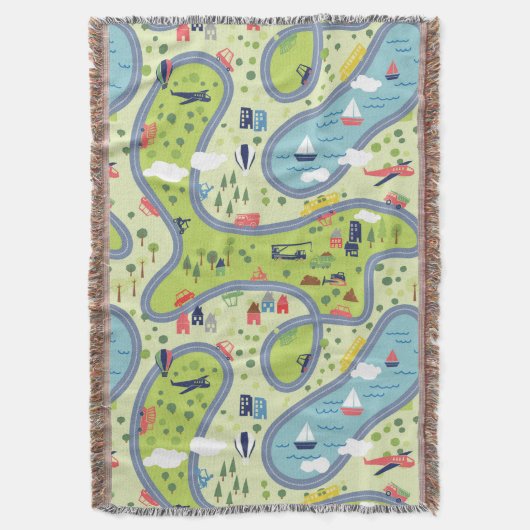 KindRoadtrip Landschaftsmuster Decke (Vorderseite Vertikal)