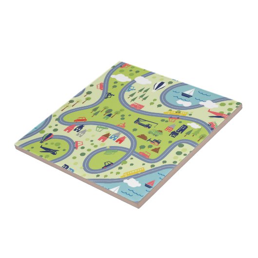 KindRoadtrip Landschaftsmuster Fliese (Seite)