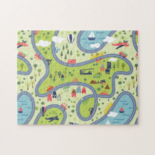 KindRoadtrip Landschaftsmuster Puzzle