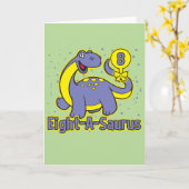 Kind's 8th Birthday Acht-A-Saurus Brontosaurus Karte (Gelbe Blume)