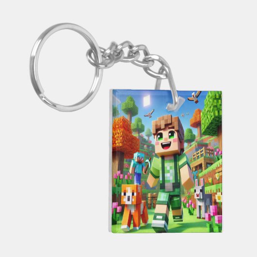 Kind's ID Blockstyle Dark Dragon Diamond Sword Schlüsselanhänger (Vorderseite links)