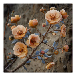 Kinematik: Dramatische Illustration der Blumen Poster