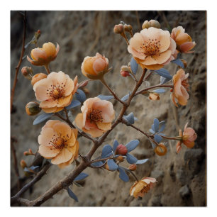 Kinematik: Dramatische Illustration der Blumen Poster