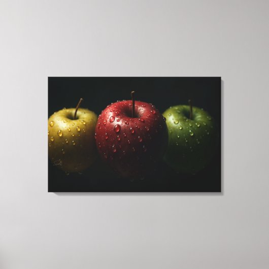 Kinemische Äpfel Hyper Realistic Macro Still Life Leinwanddruck (Vorderseite)