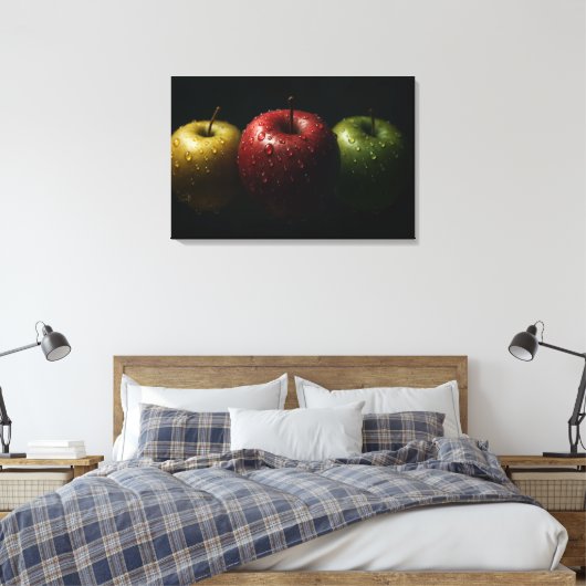 Kinemische Äpfel Hyper Realistic Macro Still Life Leinwanddruck (Insitu (Schlafzimmer))