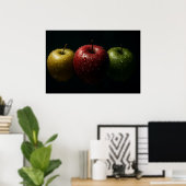 Kinemische Äpfel Hyper Realistic Macro Still Life Poster (Heimbüro)